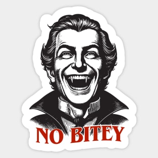 No Bitey – Funny Vintage Dracula Vampire Halloween Design Sticker